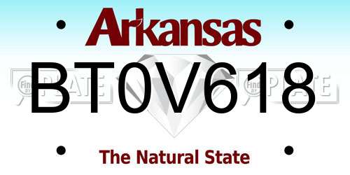 BT0V618 Arkansas License Plate