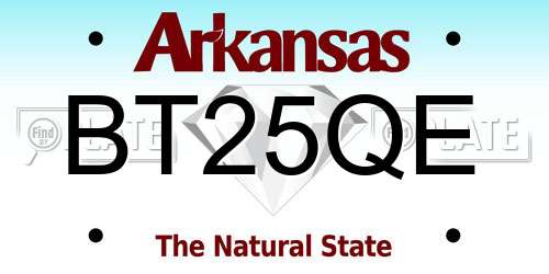 BT25QE Arkansas License Plate
