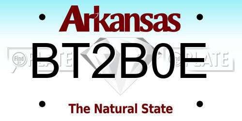BT2B0E Arkansas License Plate