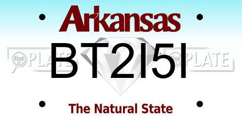 BT2I5I Arkansas License Plate