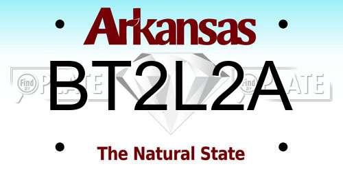 BT2L2A Arkansas License Plate
