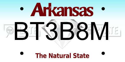 BT3B8M Arkansas License Plate