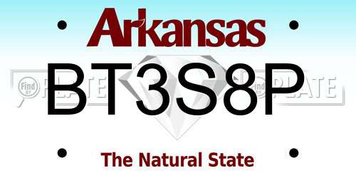 BT3S8P Arkansas License Plate