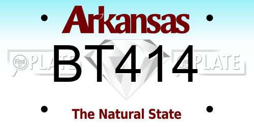 BT414 Arkansas License Plate