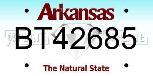 BT42685 Arkansas License Plate