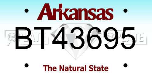 BT43695 Arkansas License Plate