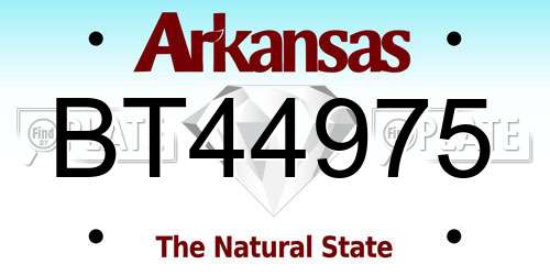 BT44975 Arkansas License Plate