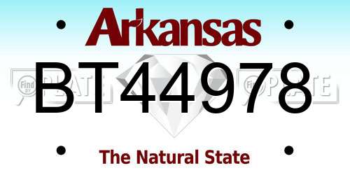 BT44978 Arkansas License Plate