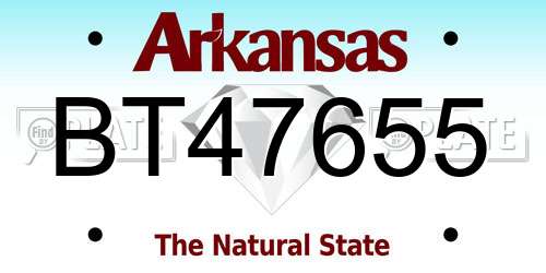 BT47655 Arkansas License Plate
