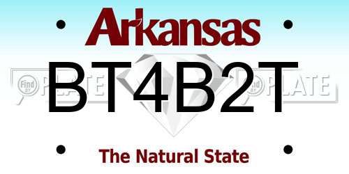 BT4B2T Arkansas License Plate