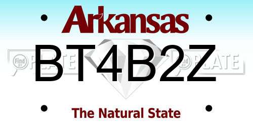 BT4B2Z Arkansas License Plate