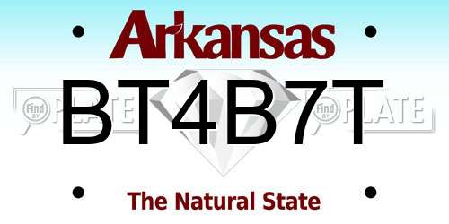 BT4B7T Arkansas License Plate