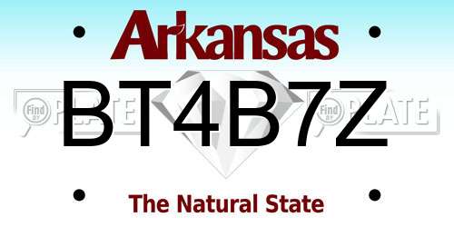 BT4B7Z Arkansas License Plate