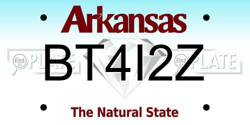 BT4I2Z Arkansas License Plate