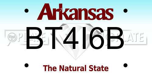 BT4I6B Arkansas License Plate