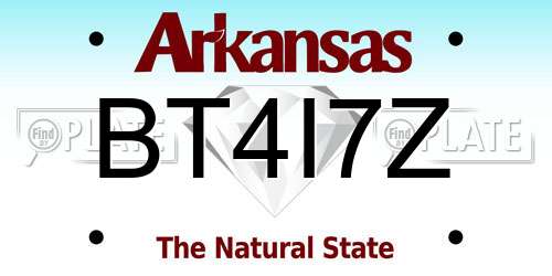 BT4I7Z Arkansas License Plate