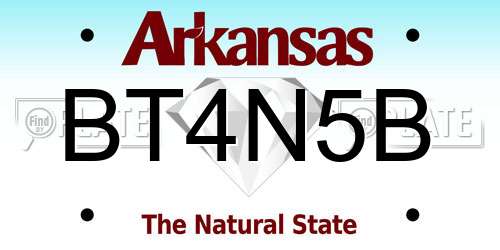 BT4N5B Arkansas License Plate