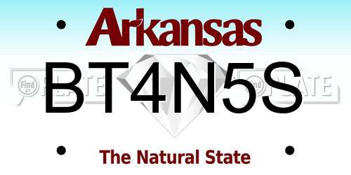 BT4N5S Arkansas License Plate