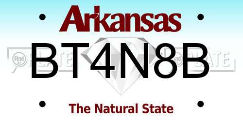 BT4N8B Arkansas License Plate