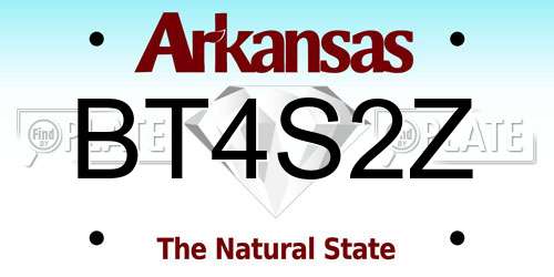 BT4S2Z Arkansas License Plate