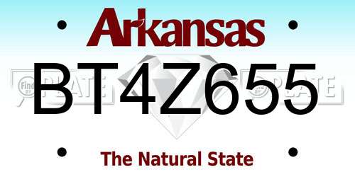 BT4Z655 Arkansas License Plate