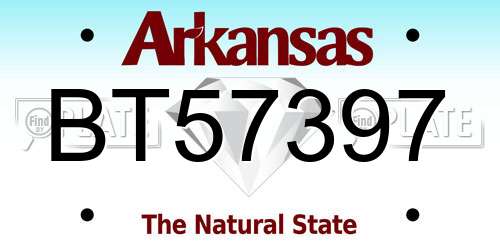 BT57397 Arkansas License Plate