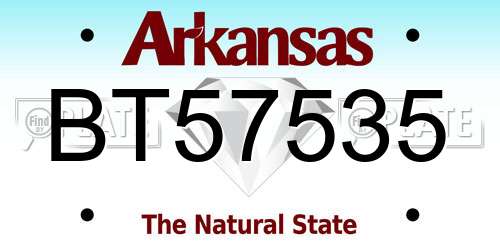 BT57535 Arkansas License Plate