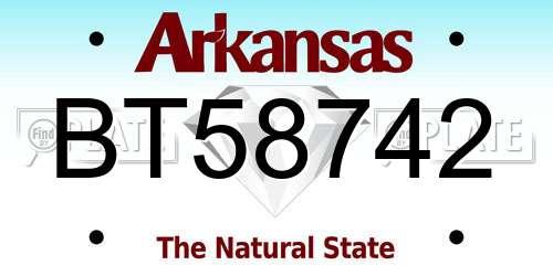 BT58742 Arkansas License Plate
