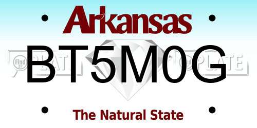 BT5M0G Arkansas License Plate