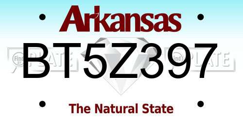 BT5Z397 Arkansas License Plate