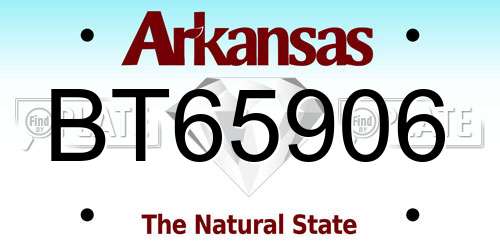 BT65906 Arkansas License Plate