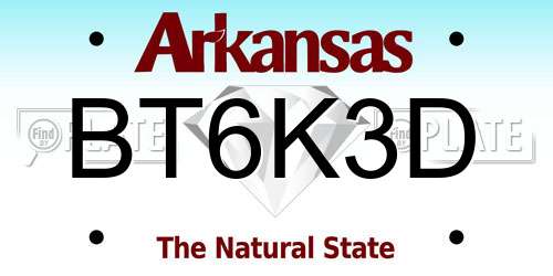 BT6K3D Arkansas License Plate