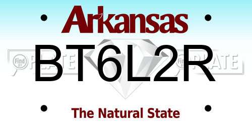 BT6L2R Arkansas License Plate