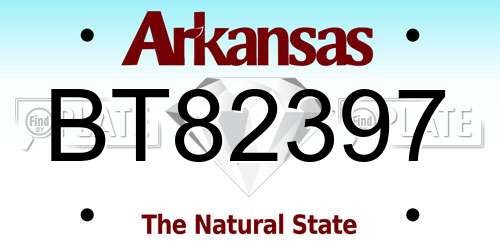BT82397 Arkansas License Plate