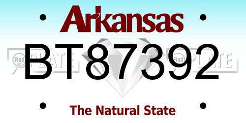 BT87392 Arkansas License Plate