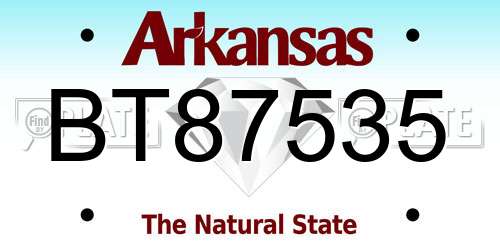 BT87535 Arkansas License Plate