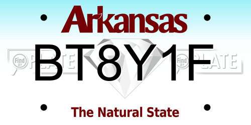 BT8Y1F Arkansas License Plate