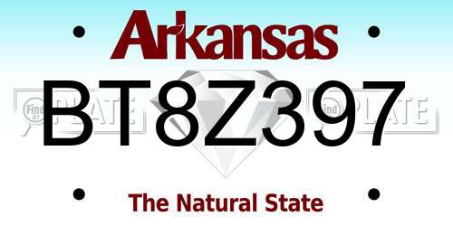 BT8Z397 Arkansas License Plate