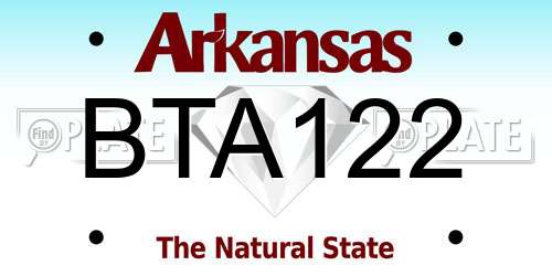 BTA122 Arkansas License Plate