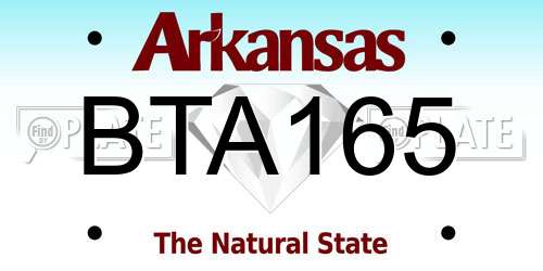BTA165 Arkansas License Plate