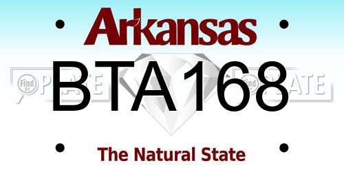 BTA168 Arkansas License Plate