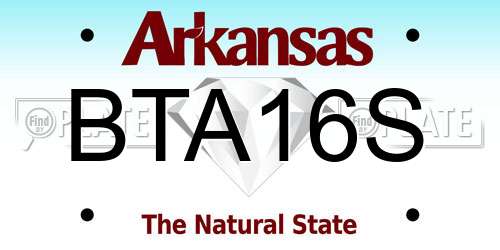 BTA16S Arkansas License Plate