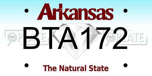 BTA172 Arkansas License Plate