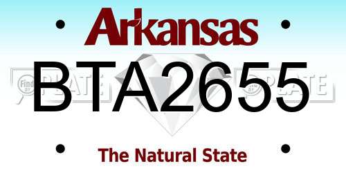 BTA2655 Arkansas License Plate