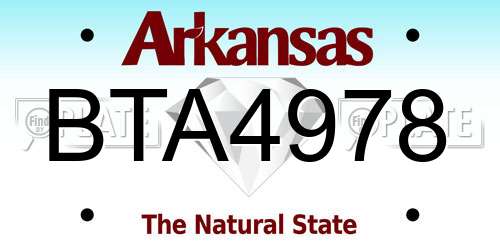 BTA4978 Arkansas License Plate
