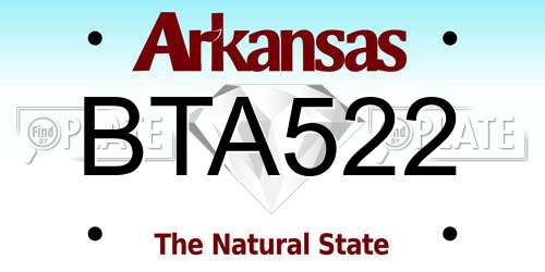 BTA522 Arkansas License Plate