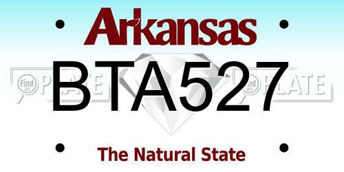 BTA527 Arkansas License Plate