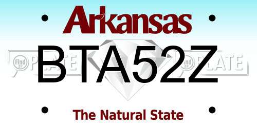 BTA52Z Arkansas License Plate