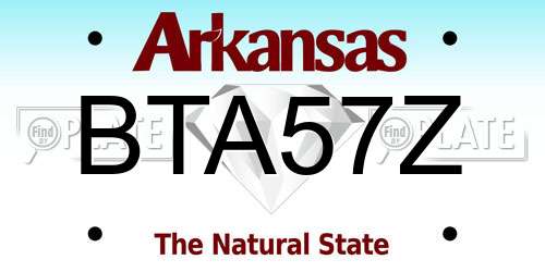 BTA57Z Arkansas License Plate