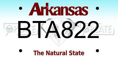 BTA822 Arkansas License Plate